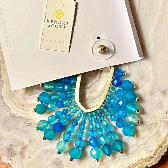 🌺🎉HP🎉🌺 NWT Kendra Scott Diane Beaded Gemstone Statement Earrings - Picture 15 of 16